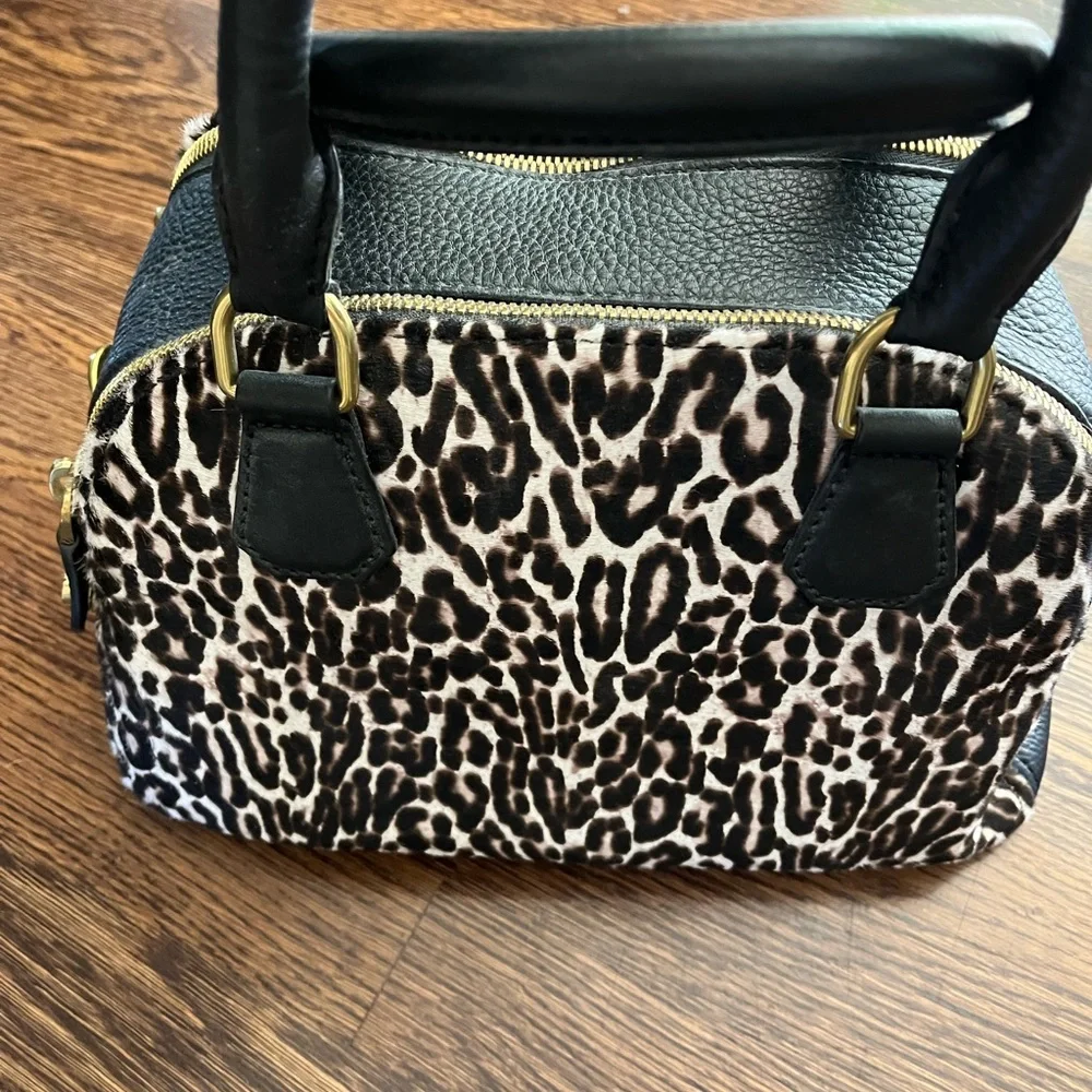 NWOT J.Crew Biennial Satchel Calf Hair Bag - Picture 5 of 9